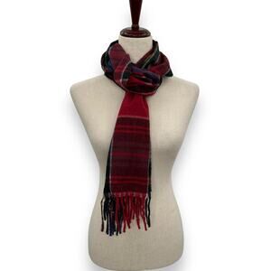 Brand NEW Style & Co Red Plaid Fringe Scarf Soft and cozy holiday tartan winter